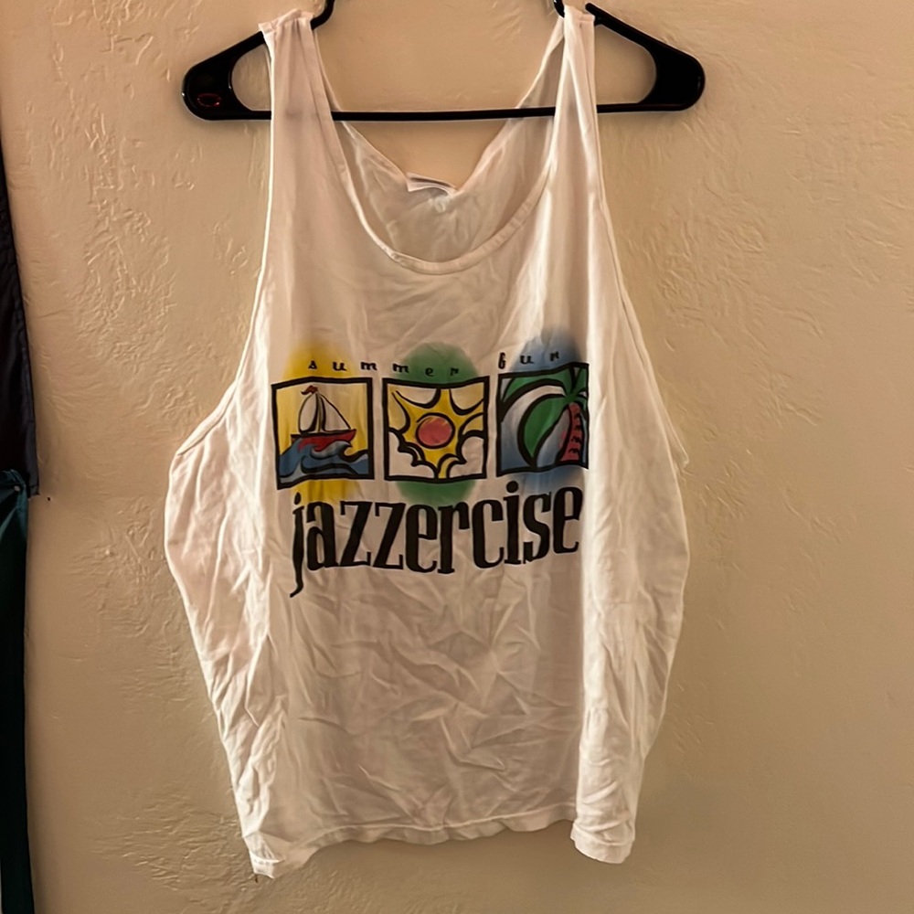 Vintage 90s jazzercise work out tank top vtg xl